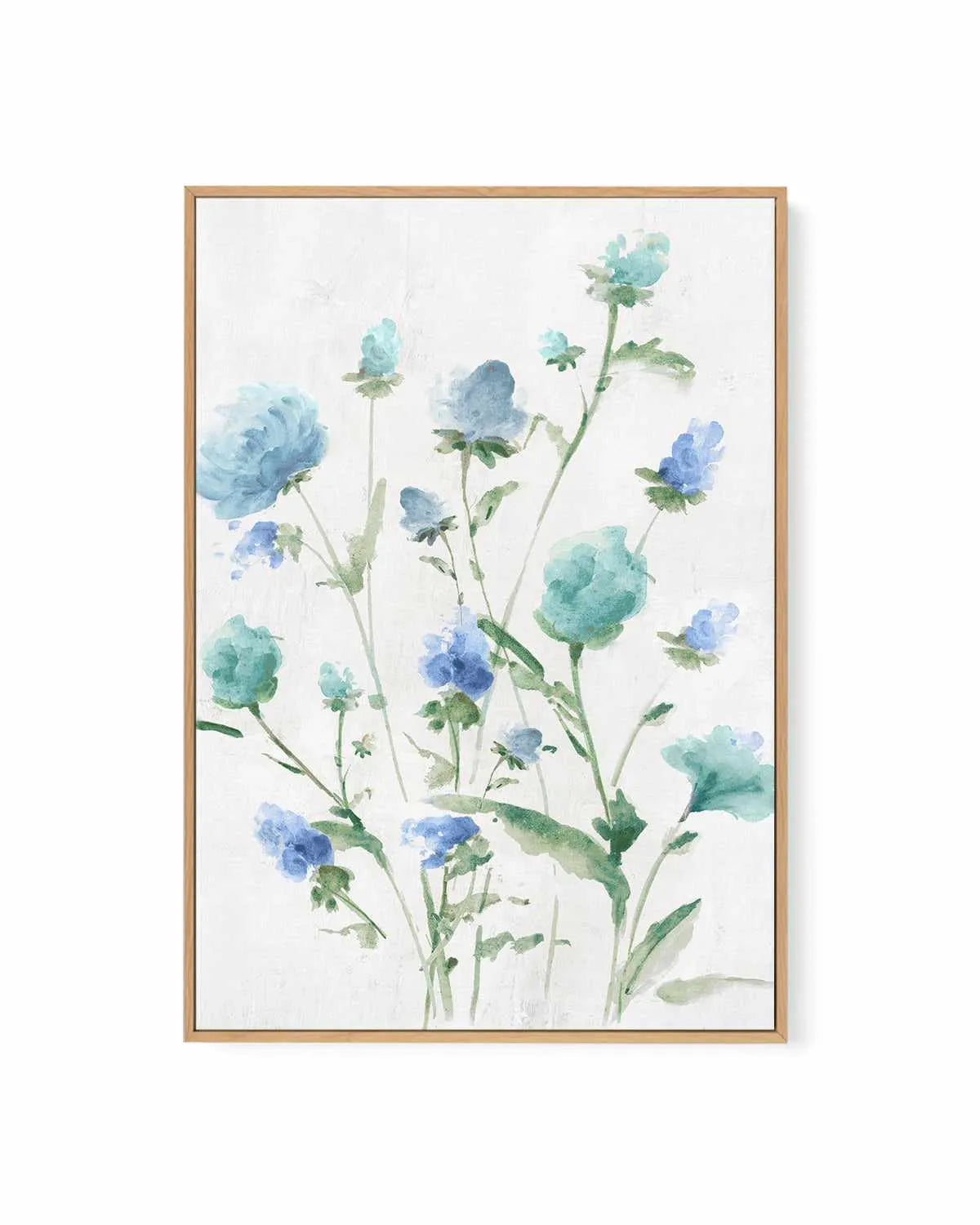 Tinted Blue Petals II | Framed Canvas Art Print from Olive et Oriel where you can shop wallpaper and artworks online