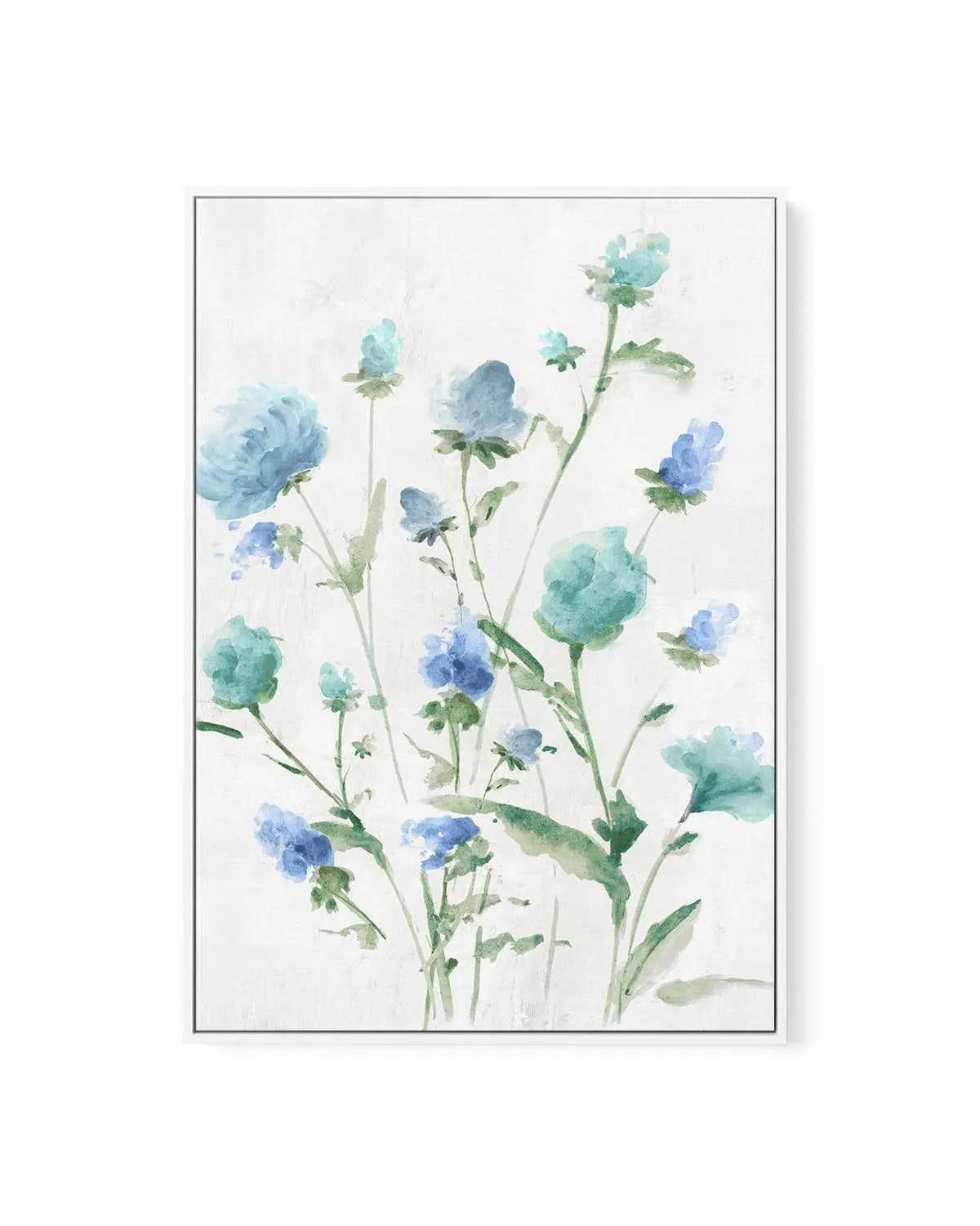 Tinted Blue Petals II | Framed Canvas Art Print from Olive et Oriel where you can shop wallpaper and artworks online
