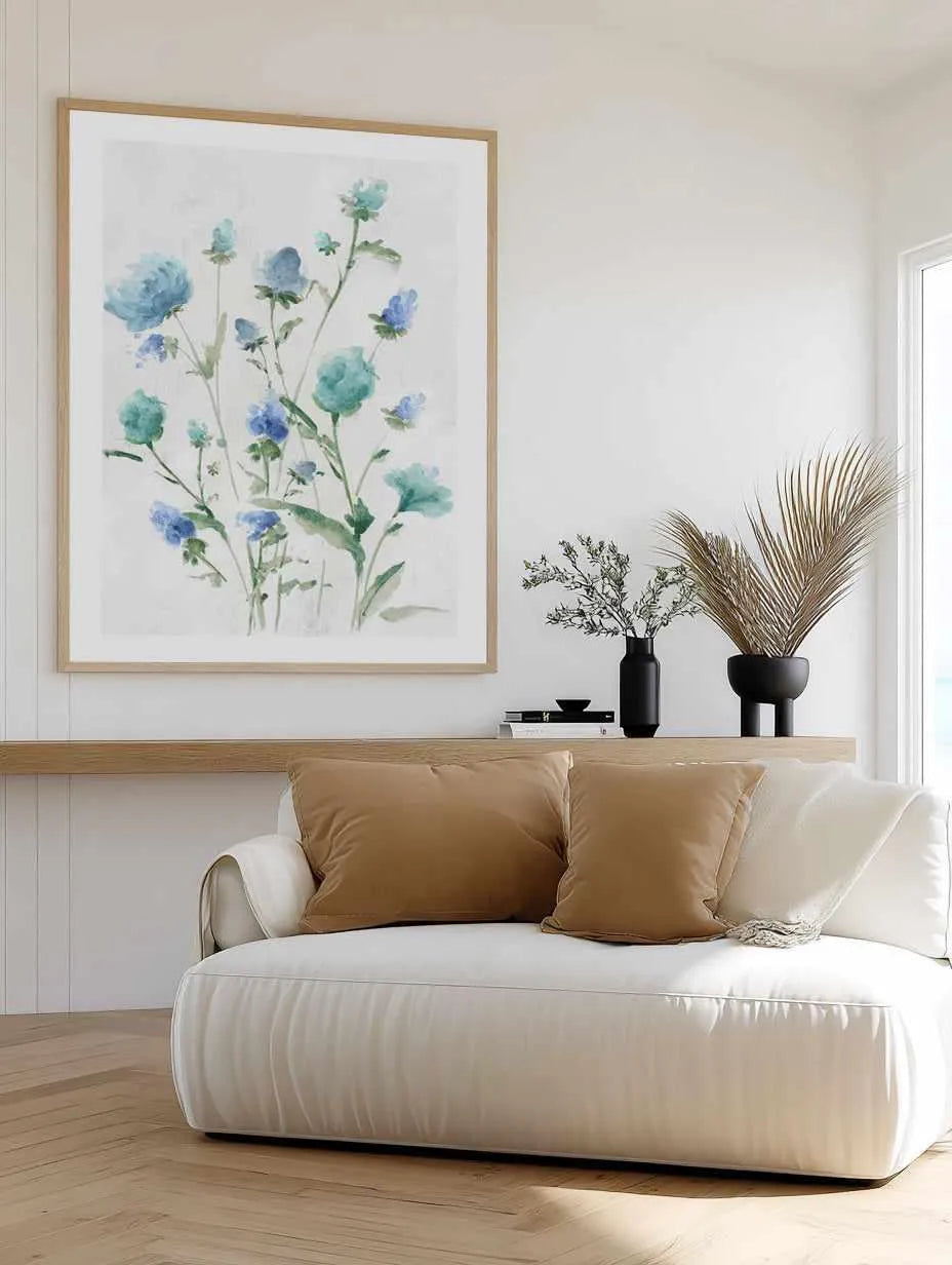 Tinted Blue Petals II Art Print from Olive et Oriel where you can shop wallpaper and artworks online
