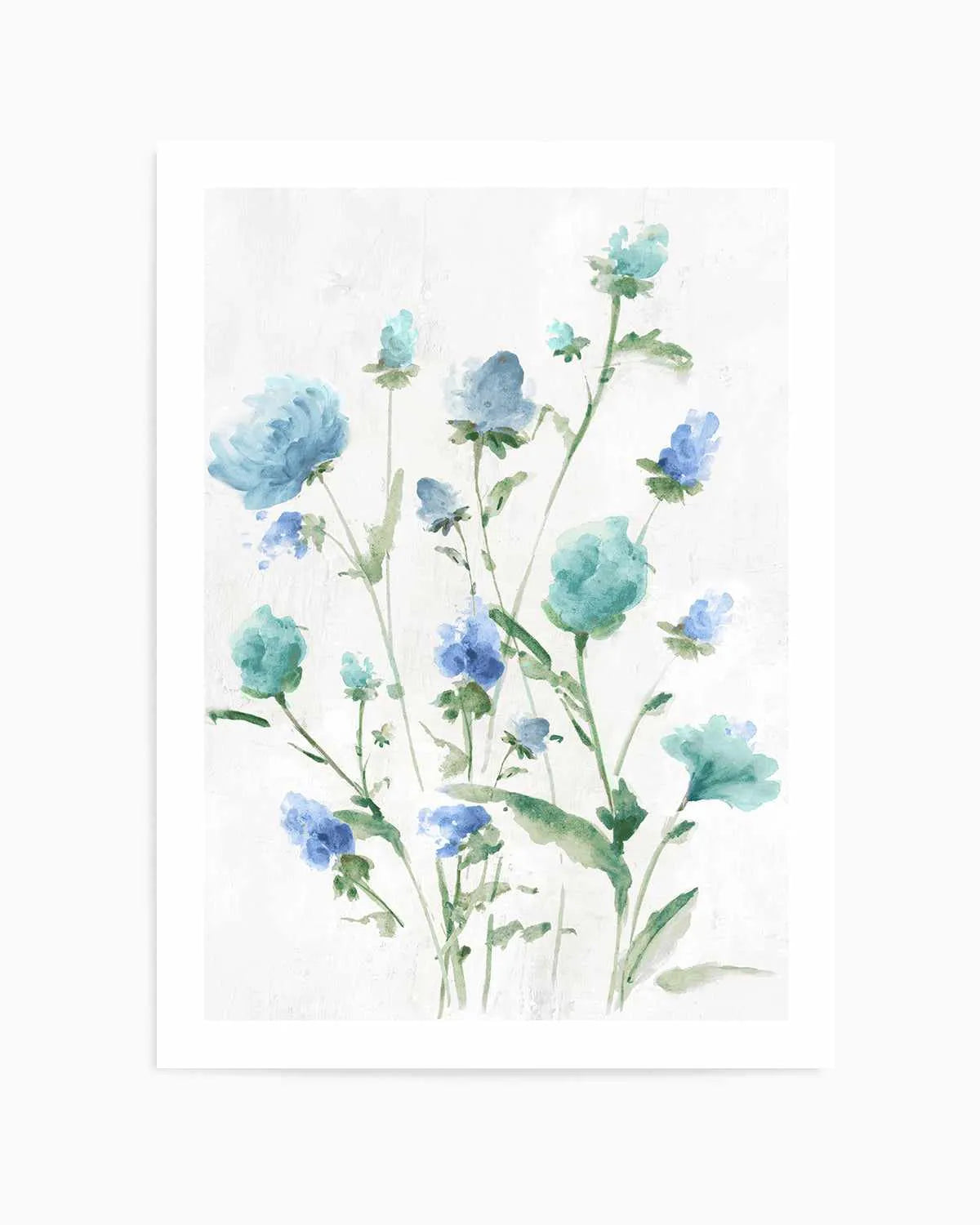 Tinted Blue Petals II Art Print from Olive et Oriel where you can shop wallpaper and artworks online