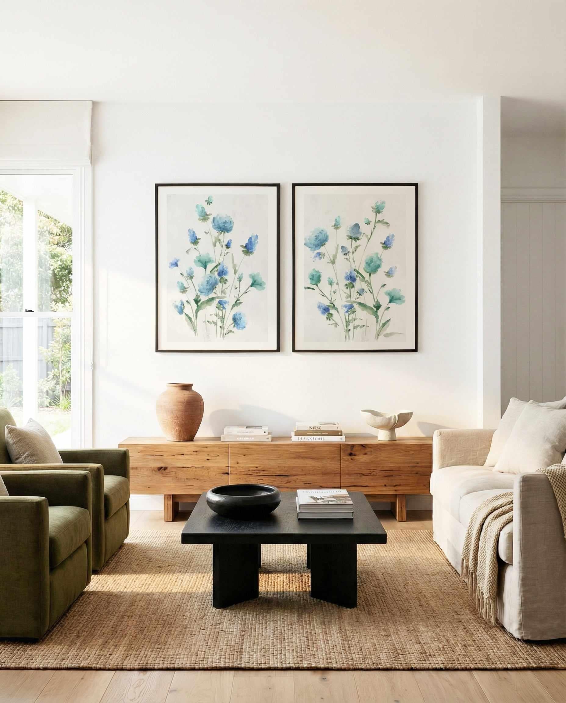 Tinted Blue Petals I & II Art Print Set of 2 | Matching Wall Art from Olive et Oriel where you can shop wallpaper and artworks online