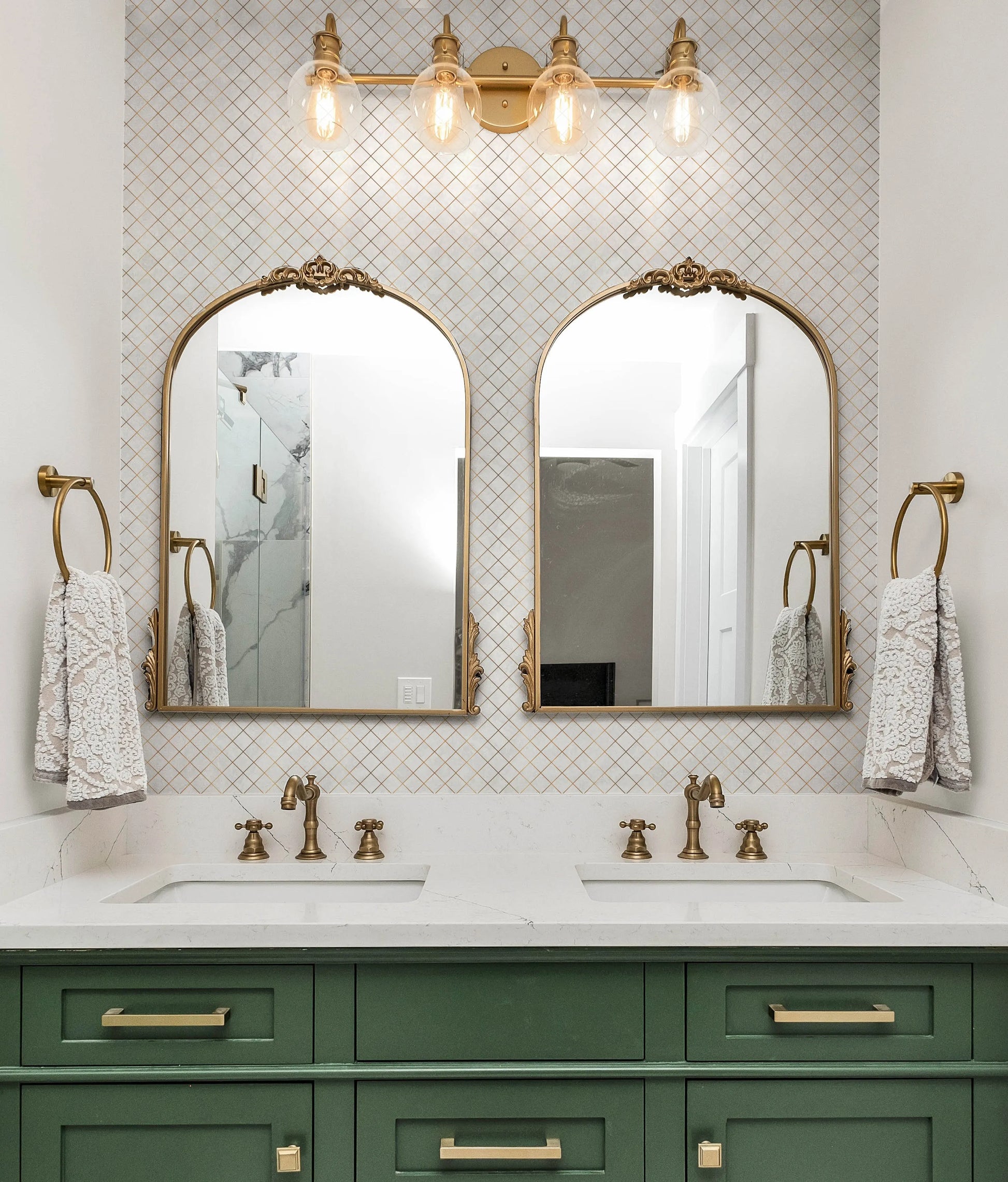 Tiny Diamond Marble Wallpaper from Olive et Oriel where you can shop wallpaper and artworks online