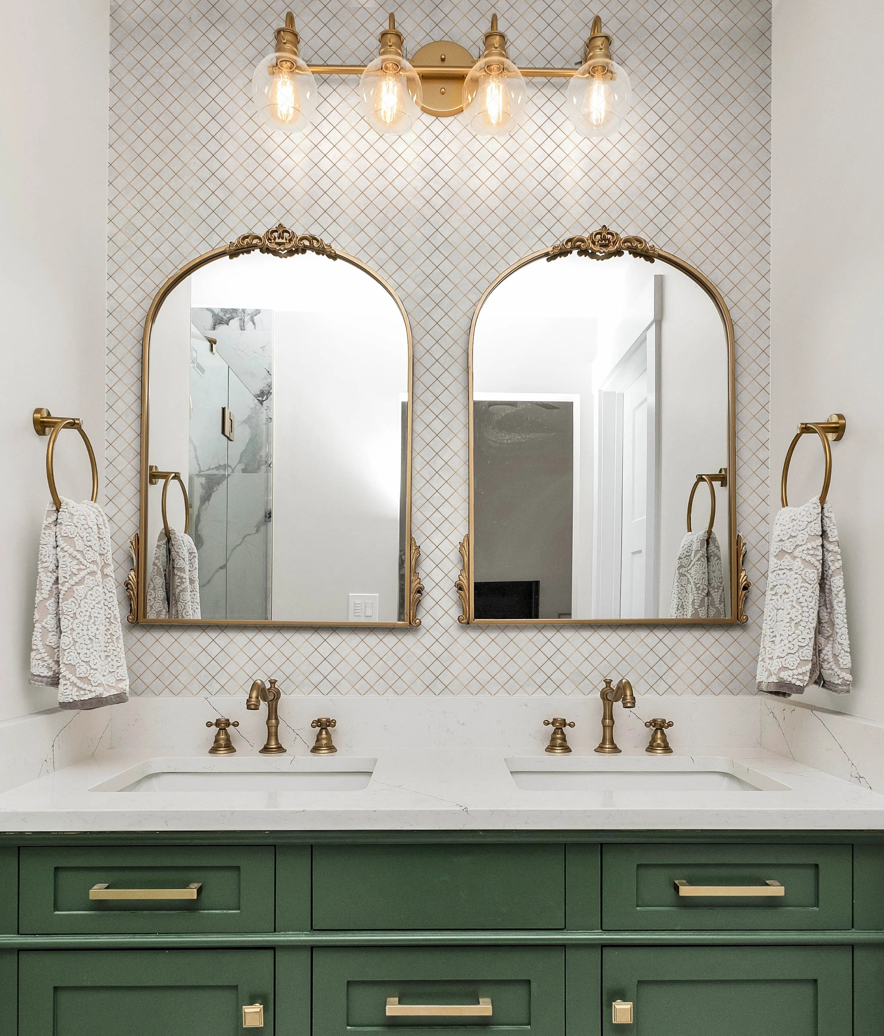 Tiny Diamond Marble Wallpaper from Olive et Oriel where you can shop wallpaper and artworks online