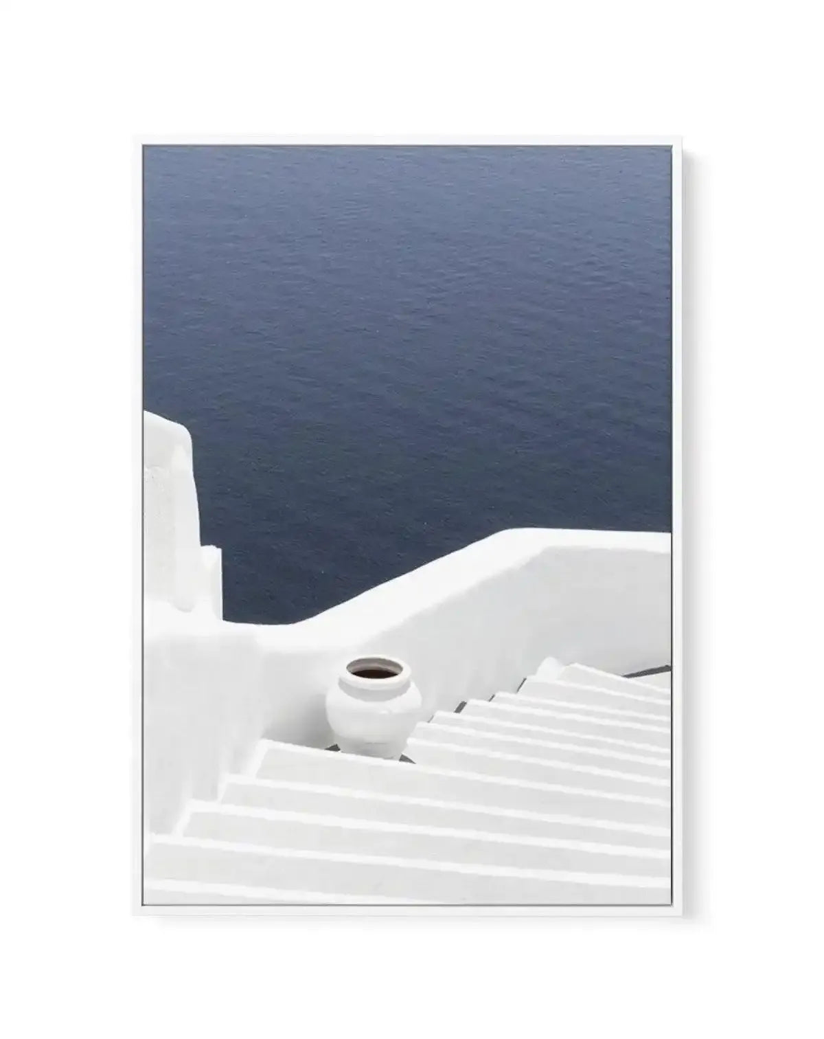 To The Sea | Santorini | Framed Canvas-Shop Greece Wall Art Prints Online with Olive et Oriel - Our collection of Greek Islands art prints offer unique wall art including blue domes of Santorini in Oia, mediterranean sea prints and incredible posters from Milos and other Greece landscape photography - this collection will add mediterranean blue to your home, perfect for updating the walls in coastal, beach house style. There is Greece art on canvas and extra large wall art with fast, free shippi