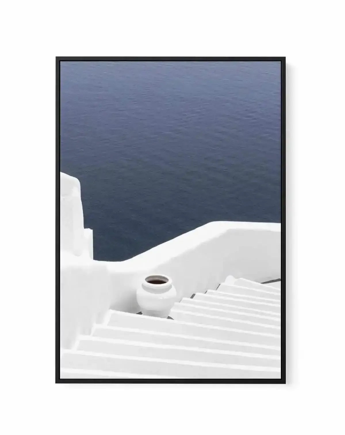 To The Sea | Santorini | Framed Canvas-Shop Greece Wall Art Prints Online with Olive et Oriel - Our collection of Greek Islands art prints offer unique wall art including blue domes of Santorini in Oia, mediterranean sea prints and incredible posters from Milos and other Greece landscape photography - this collection will add mediterranean blue to your home, perfect for updating the walls in coastal, beach house style. There is Greece art on canvas and extra large wall art with fast, free shippi