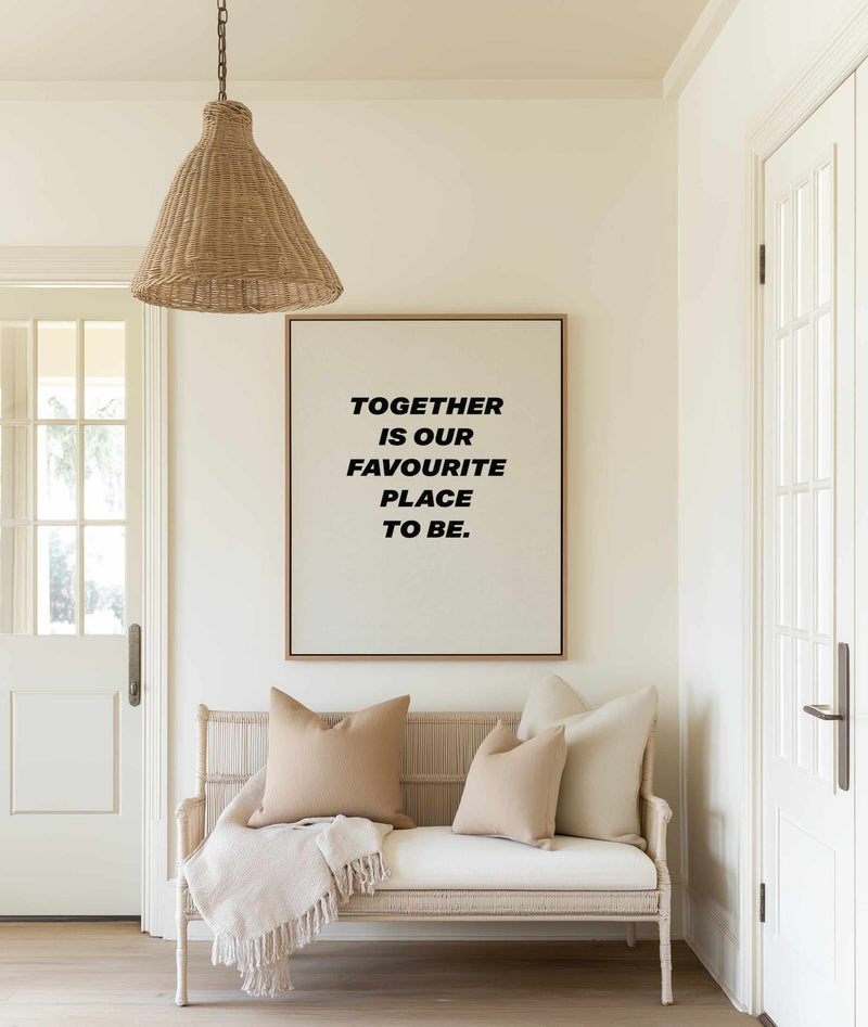 Together Is Our Favourite Place To Be | Framed Canvas Art Print