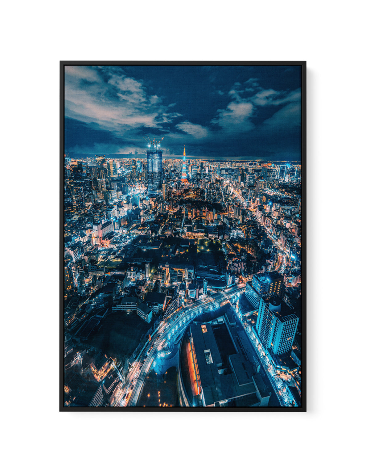 Tokyo City Lights by Christopher Snowman | Framed Canvas Art Print