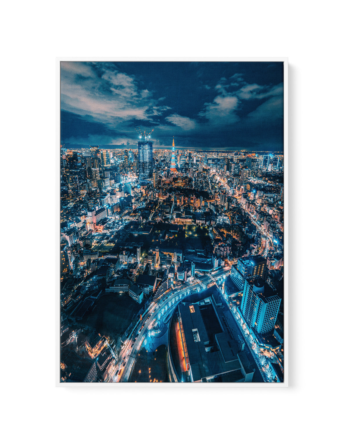 Tokyo City Lights by Christopher Snowman | Framed Canvas Art Print