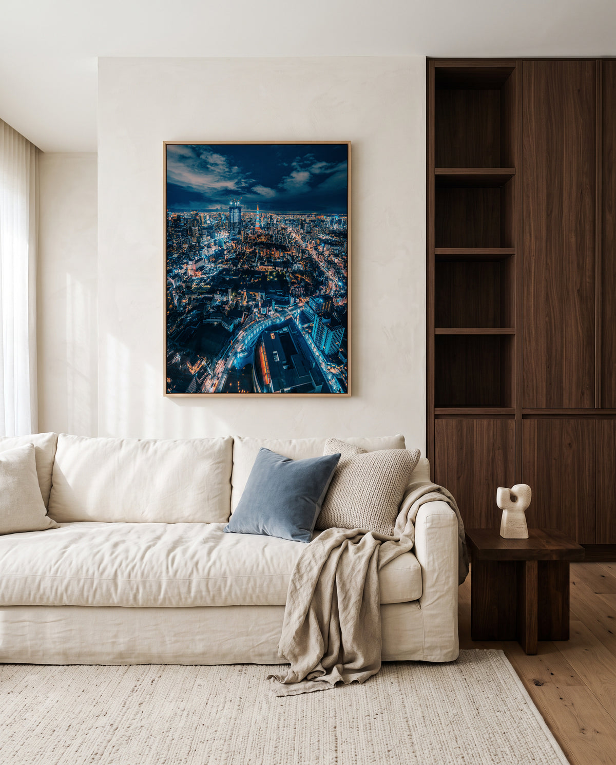 Tokyo City Lights by Christopher Snowman | Framed Canvas Art Print