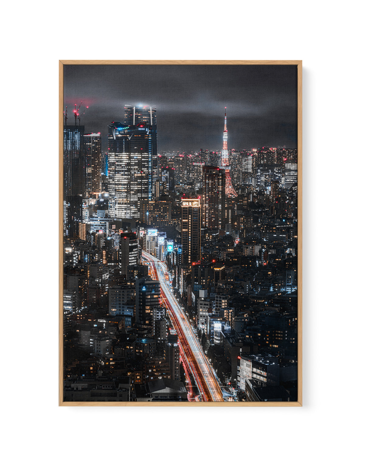 Tokyo City Night Lights by I_ha__to | Framed Canvas Art Print