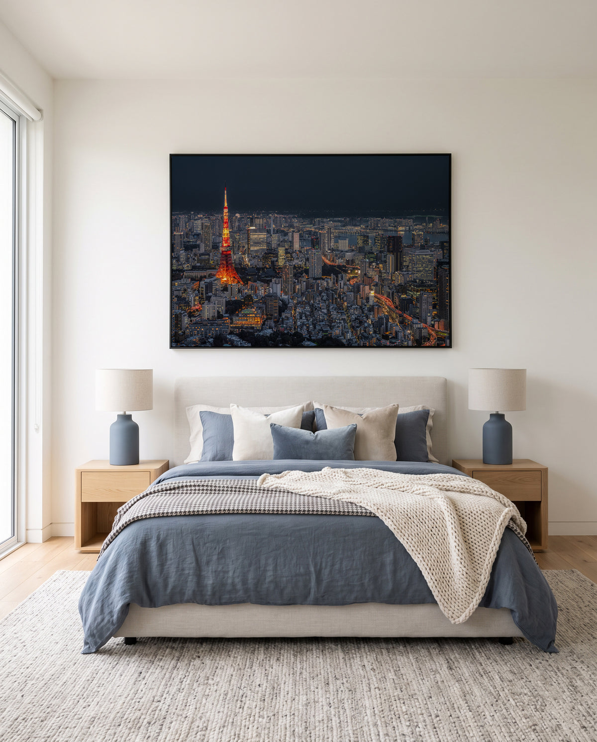 Tokyo City Night View by Rana Jabeen | Framed Canvas Art Print