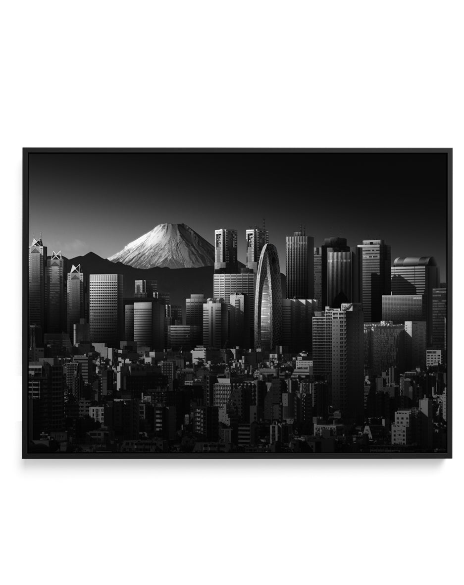 Tokyo Fuji Skyline by Shuchuan Liu | Framed Canvas Art Print