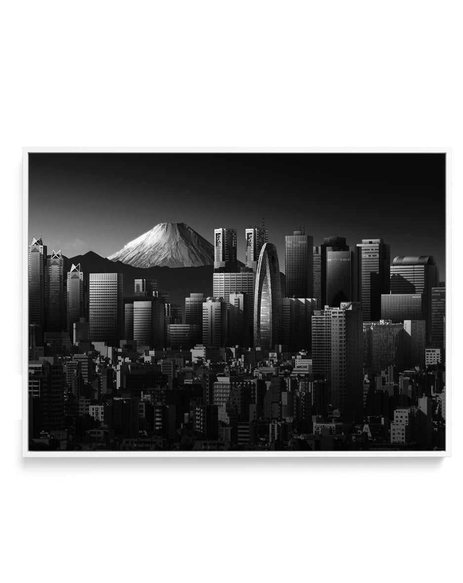 Tokyo Fuji Skyline by Shuchuan Liu | Framed Canvas Art Print