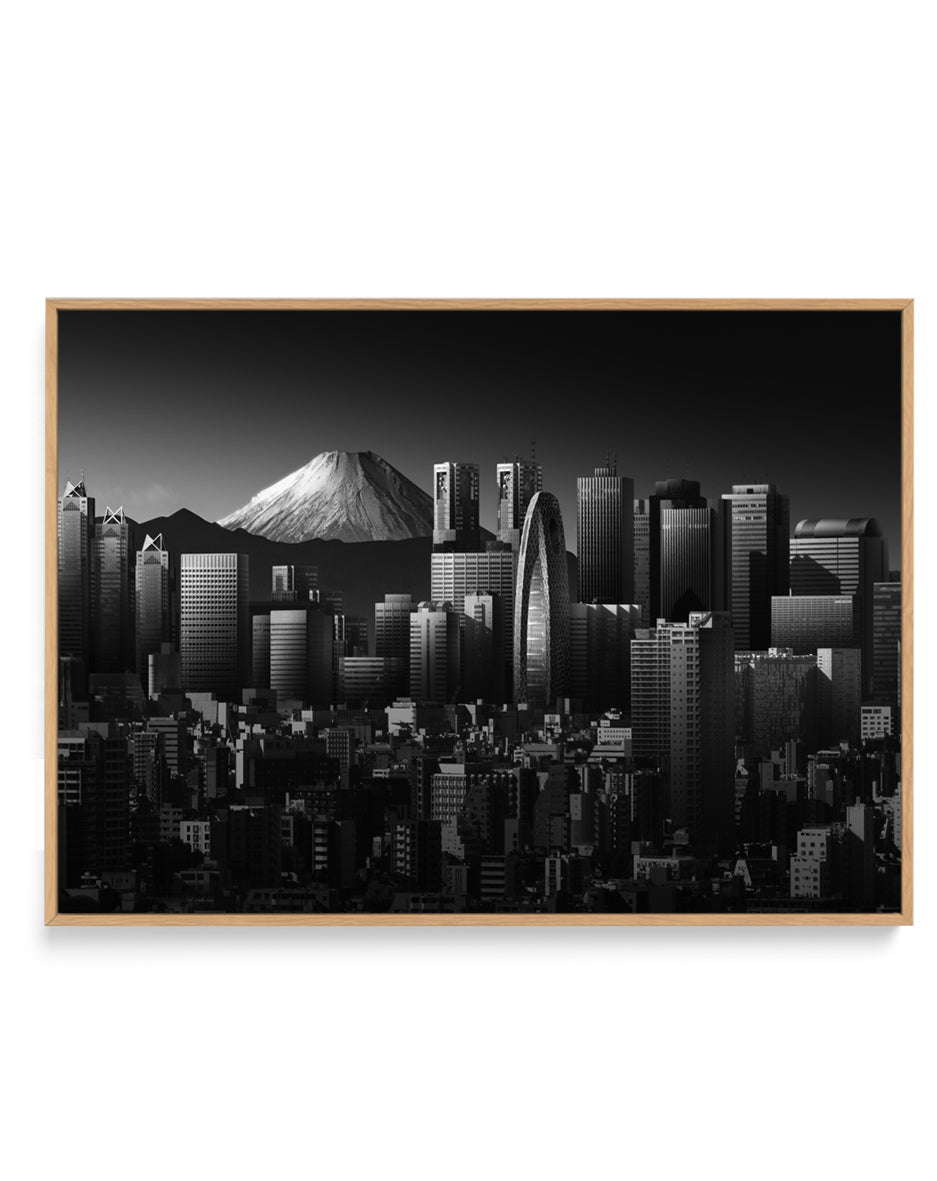 Tokyo Fuji Skyline by Shuchuan Liu | Framed Canvas Art Print