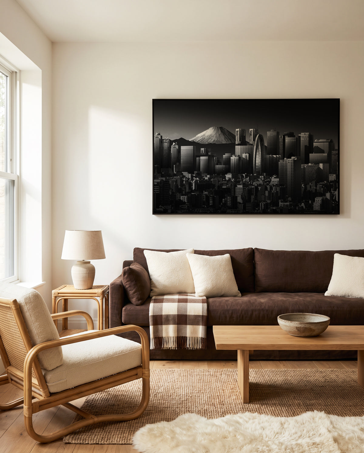 Tokyo Fuji Skyline by Shuchuan Liu | Framed Canvas Art Print