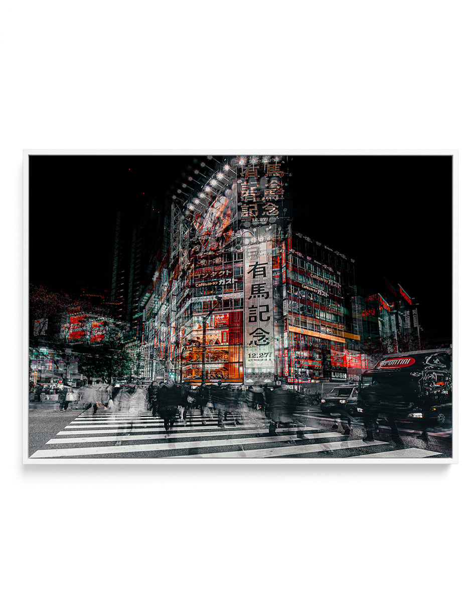 Tokyo Night Motion by Carmine Chiriaco | Framed Canvas Art Print