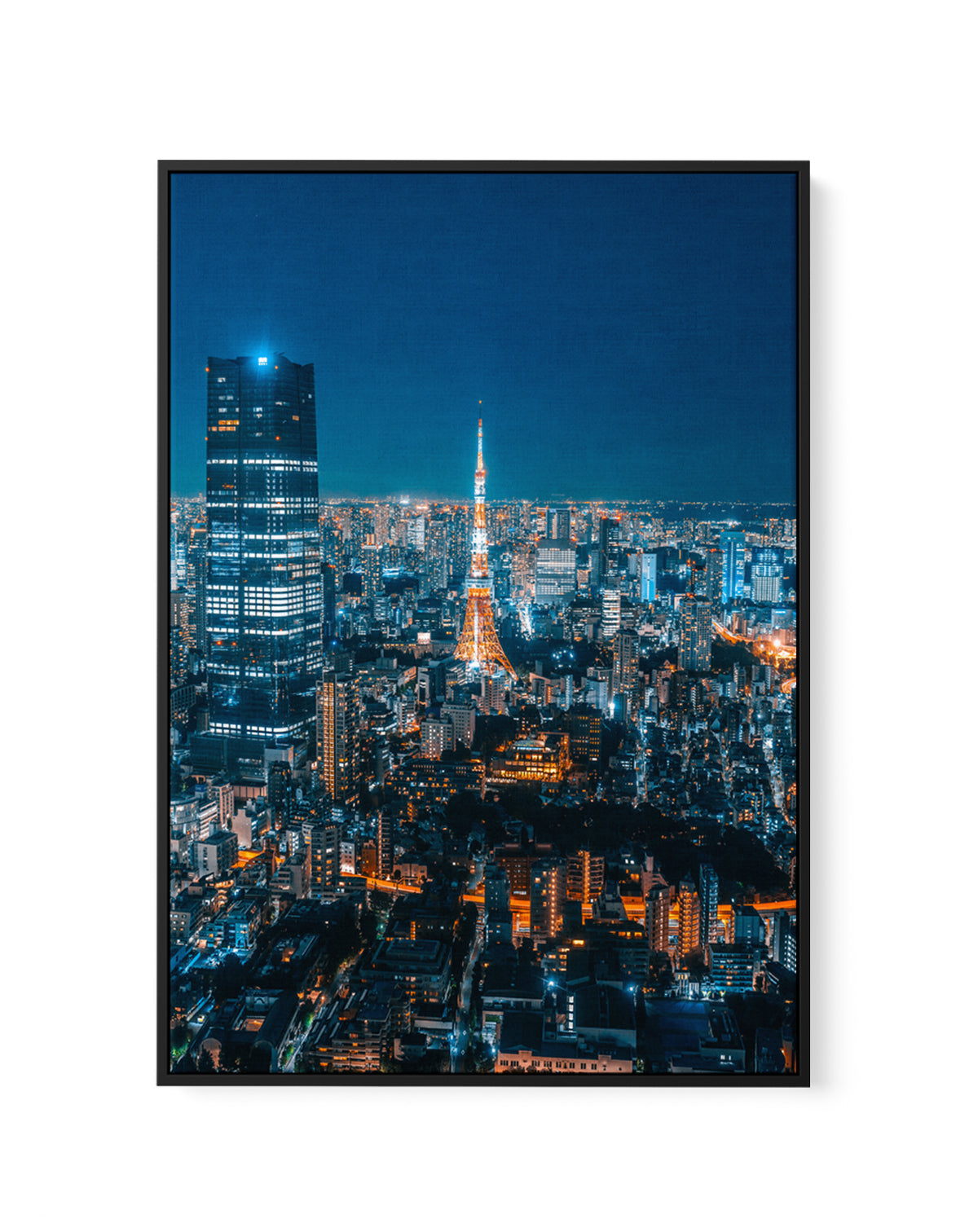 Tokyo Tower Night View by Christopher Snowman | Framed Canvas Art Print