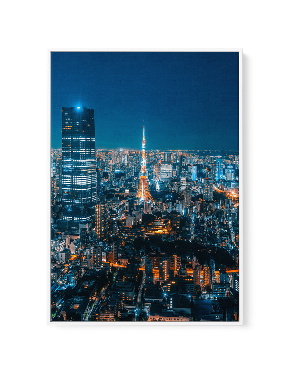 Tokyo Tower Night View by Christopher Snowman | Framed Canvas Art Print
