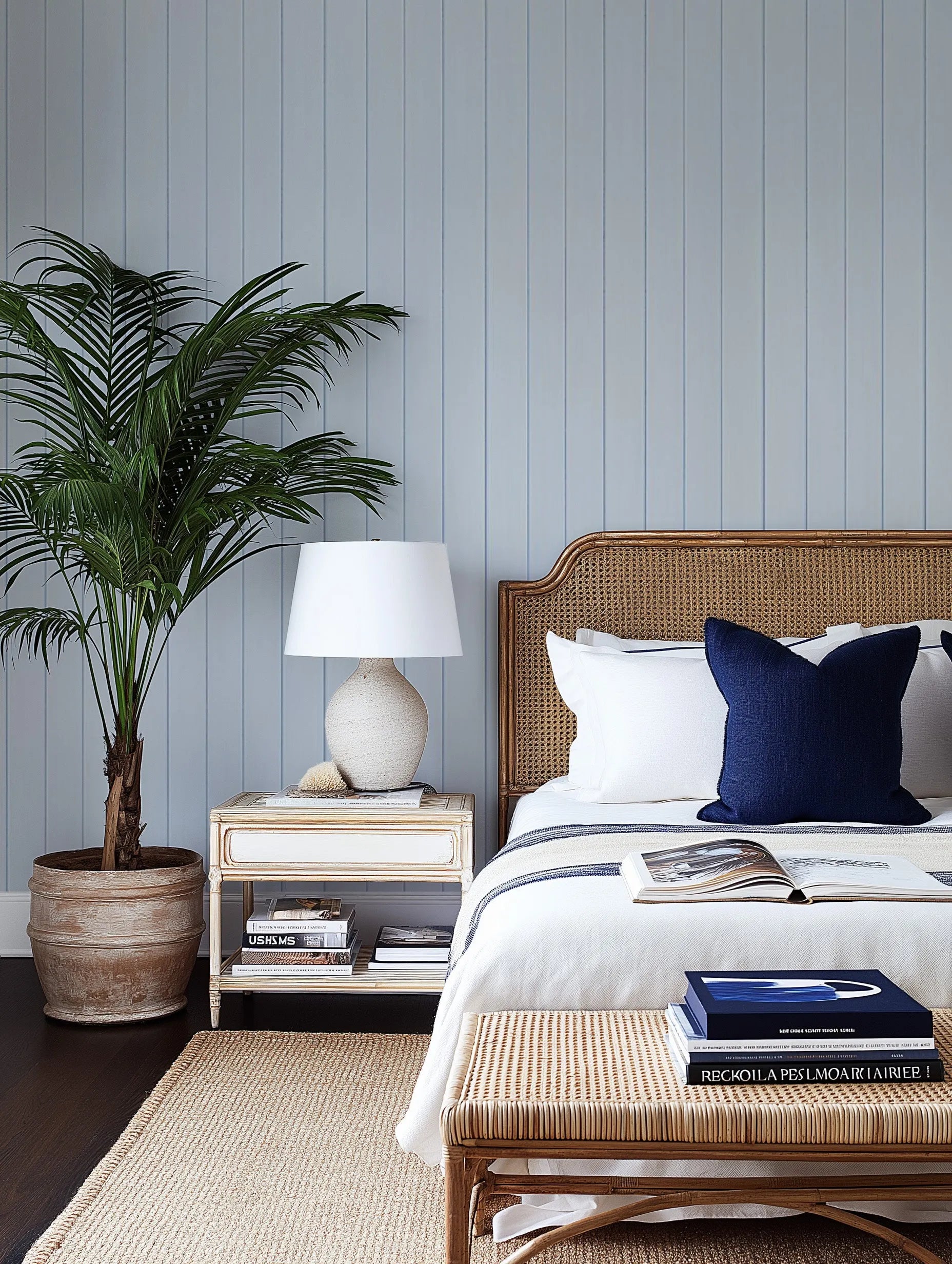 Tongue & Groove Wood Panel Wallpaper | Ice Blue from Olive et Oriel where you can shop wallpaper and artworks online