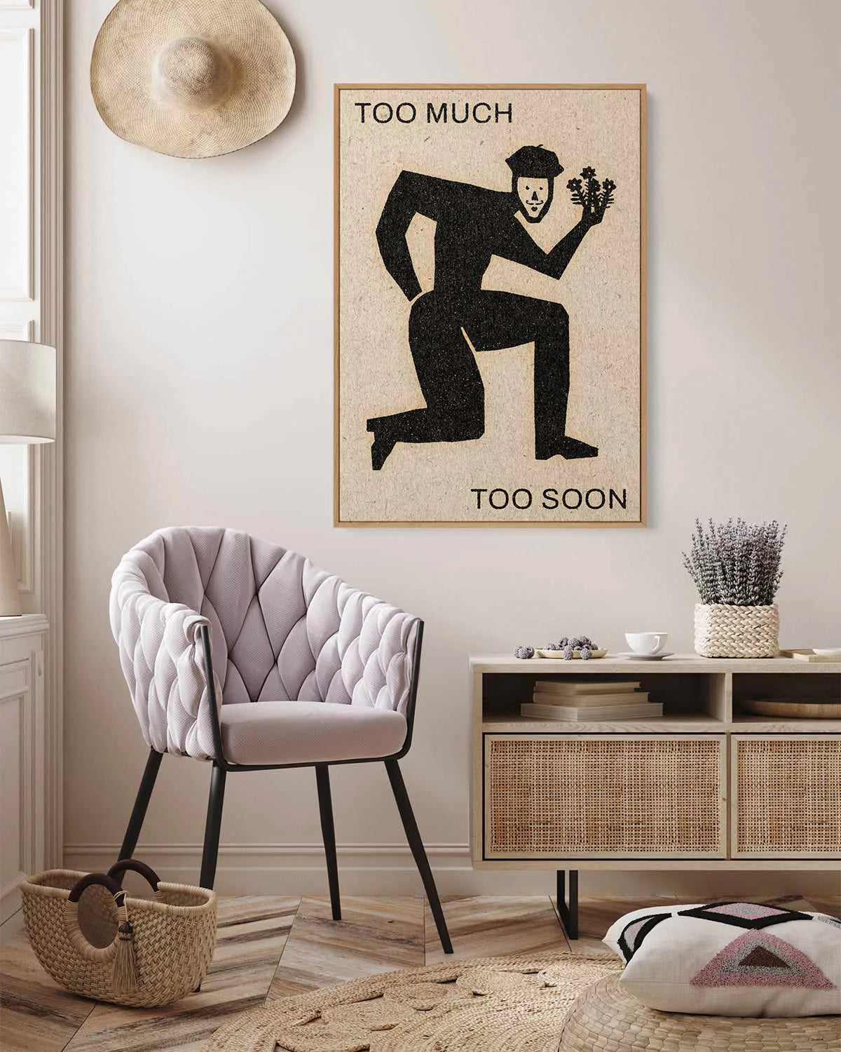 Too Much Too Soon by David Schmitt | Framed Canvas Art Print from Olive et Oriel where you can shop wallpaper and artworks online
