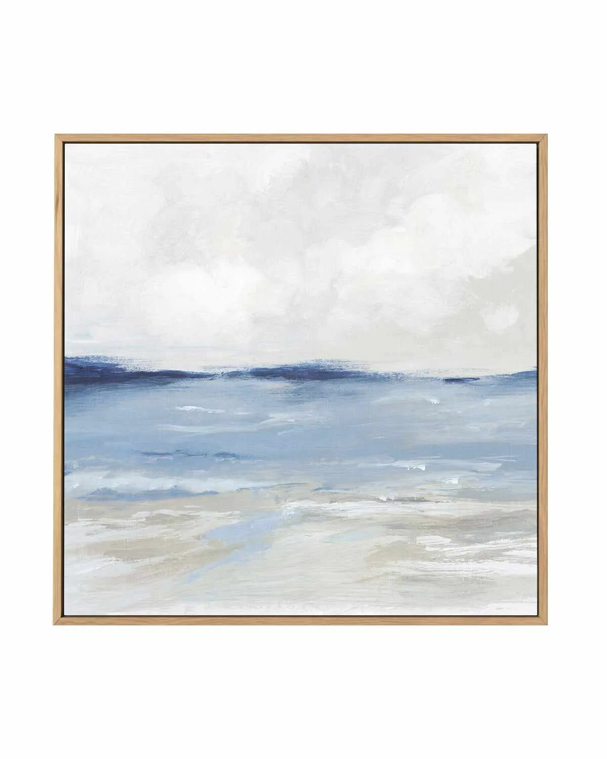 Tranquil Blue Beach | Framed Canvas Art Print from Olive et Oriel where you can shop wallpaper and artworks online