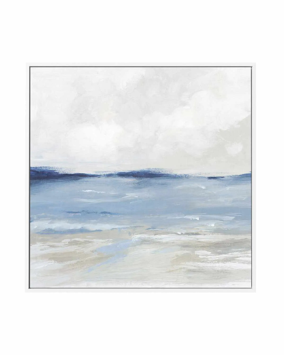 Tranquil Blue Beach | Framed Canvas Art Print from Olive et Oriel where you can shop wallpaper and artworks online