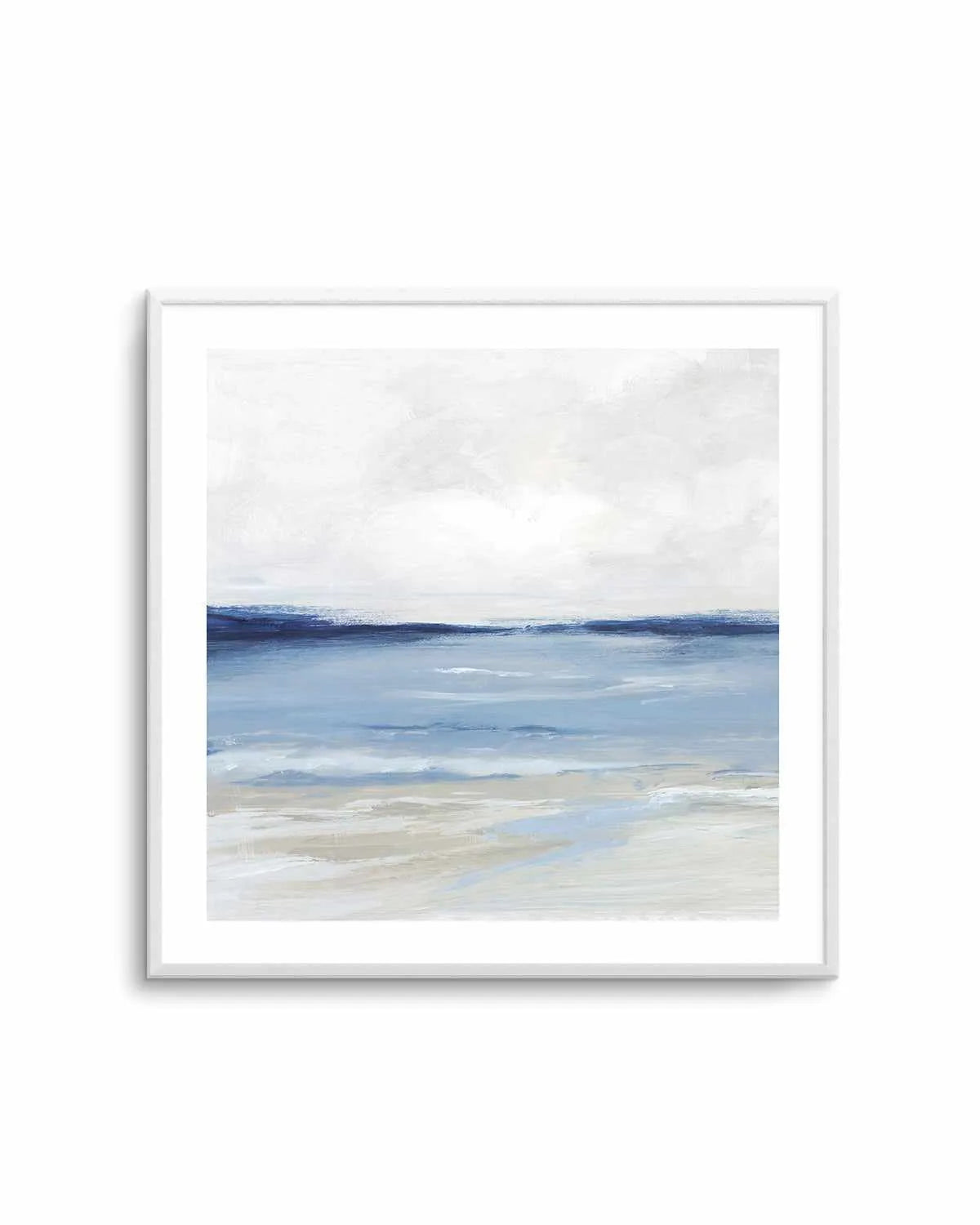 Tranquil Blue Beach Left SQ Art Print from Olive et Oriel where you can shop wallpaper and artworks online