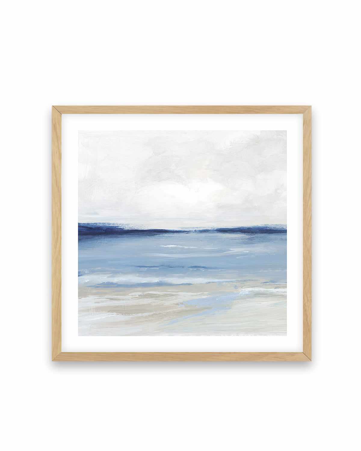 Tranquil Blue Beach Left SQ Art Print