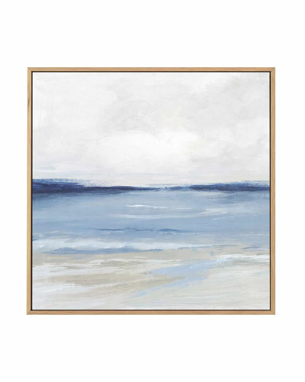 Tranquil Blue Beach Left SQ | Framed Canvas Art Print from Olive et Oriel where you can shop wallpaper and artworks online
