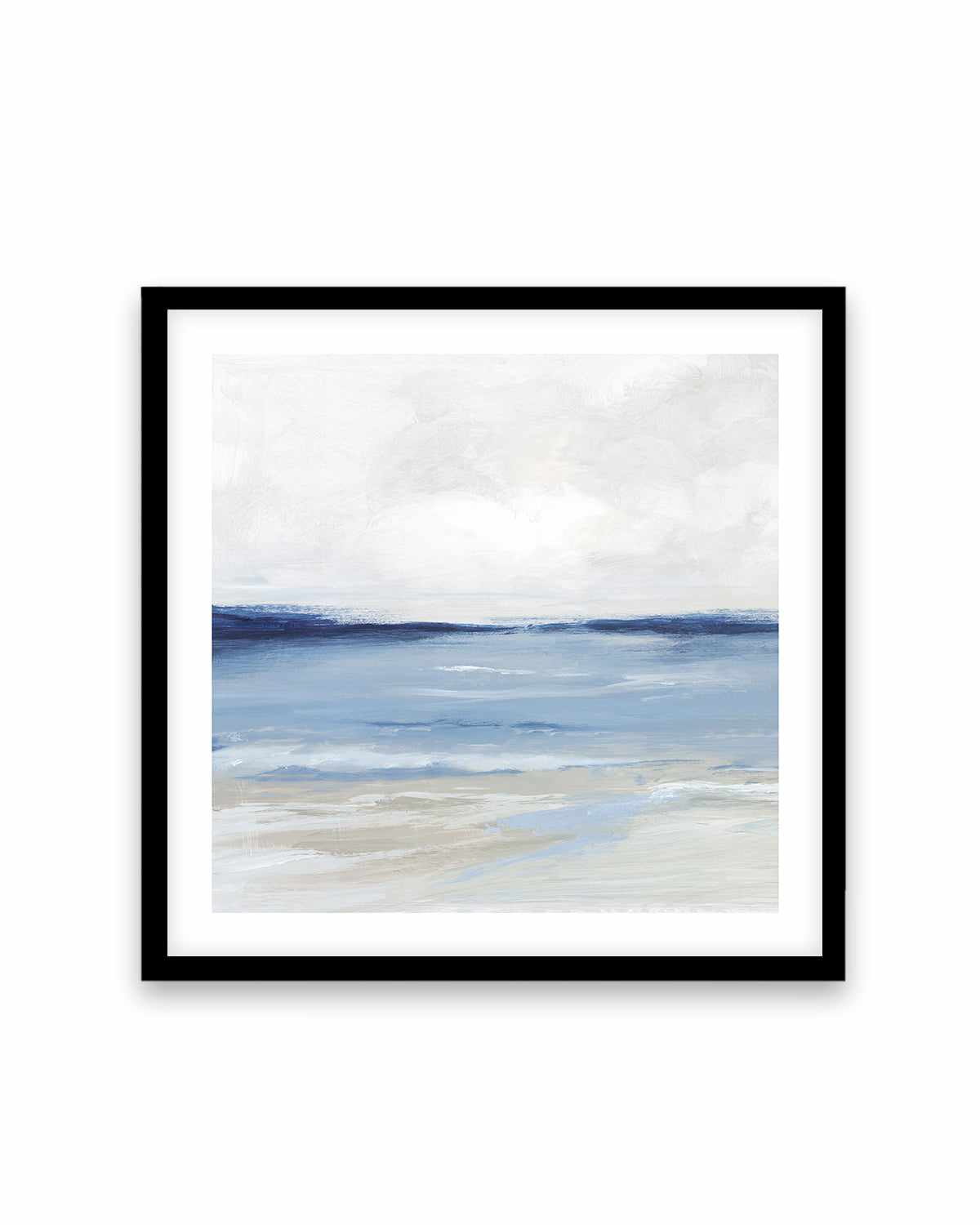 Tranquil Blue Beach Left SQ Art Print