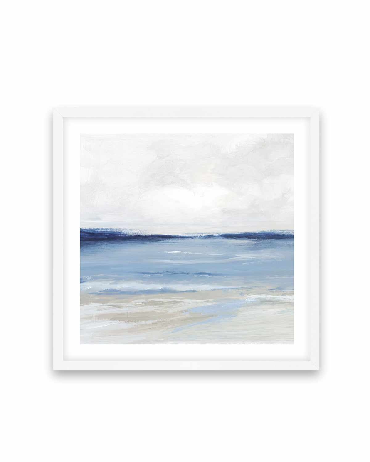 Tranquil Blue Beach Left SQ Art Print