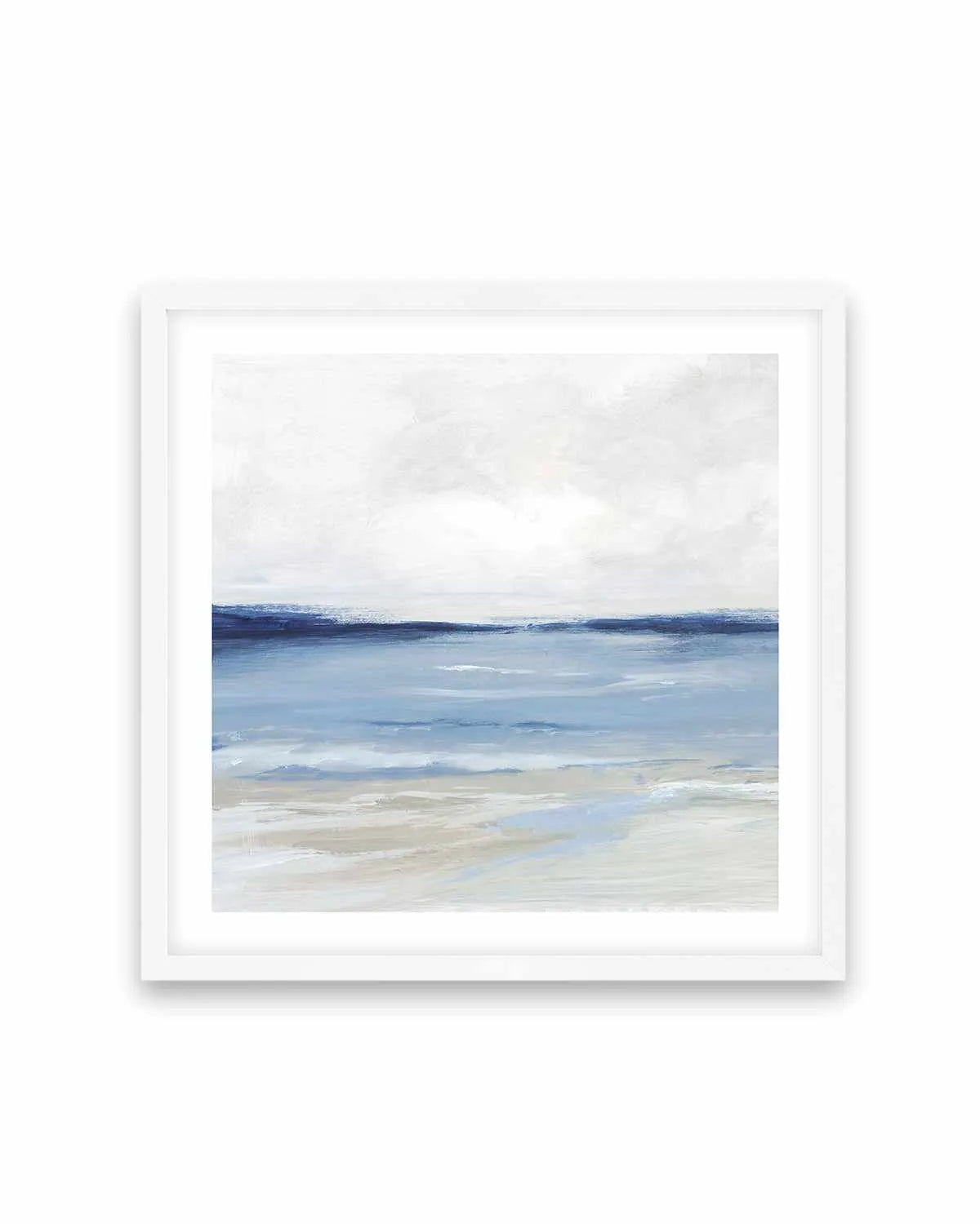 Tranquil Blue Beach Left SQ Art Print from Olive et Oriel where you can shop wallpaper and artworks online