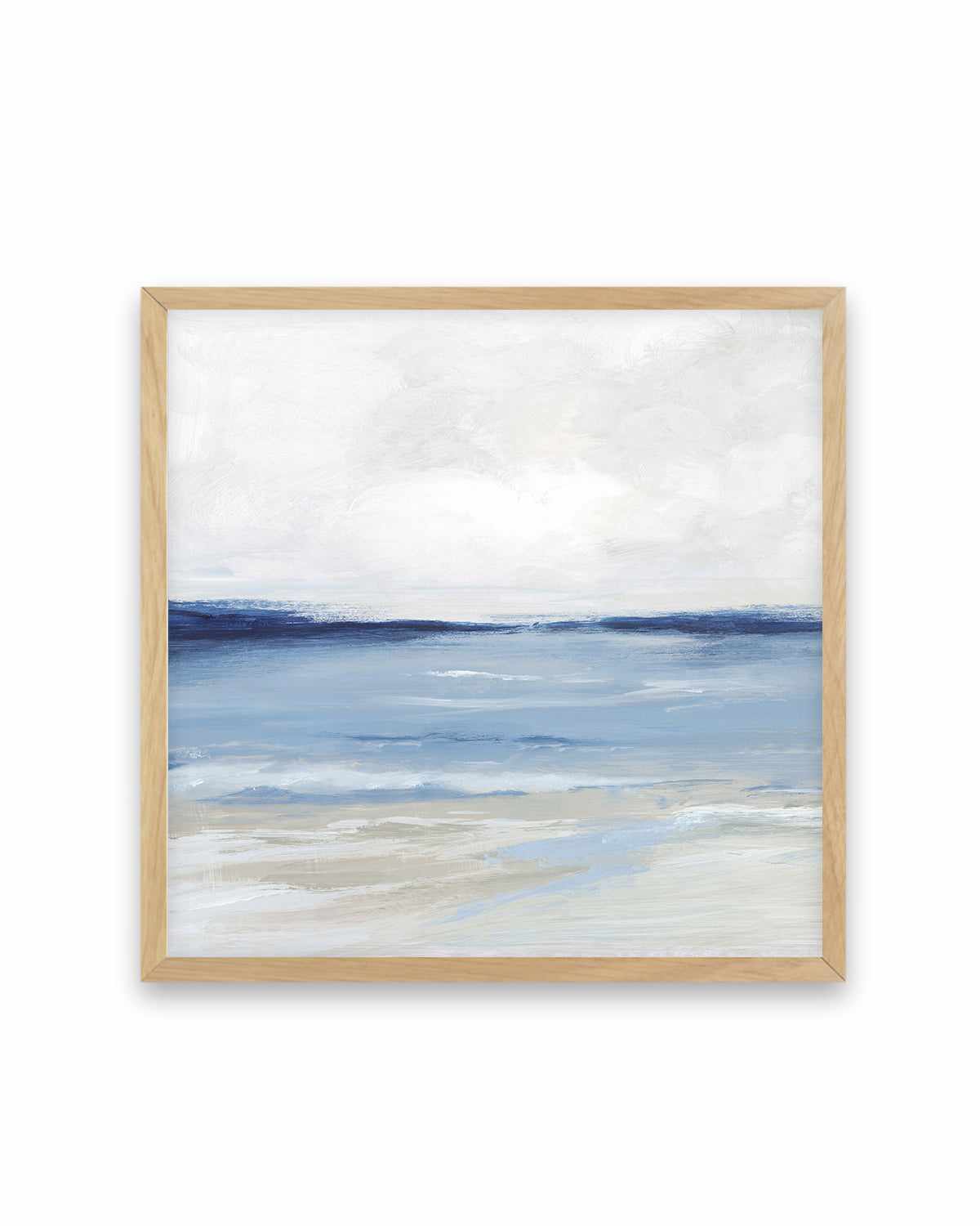 Tranquil Blue Beach Left SQ Art Print