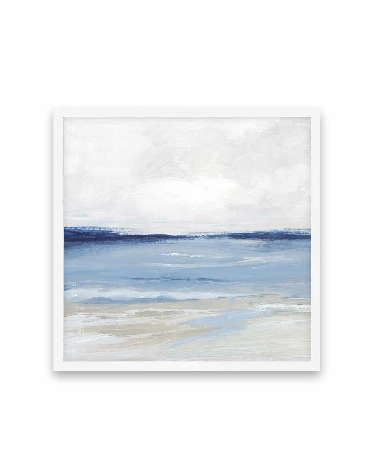 Tranquil Blue Beach Left SQ Art Print