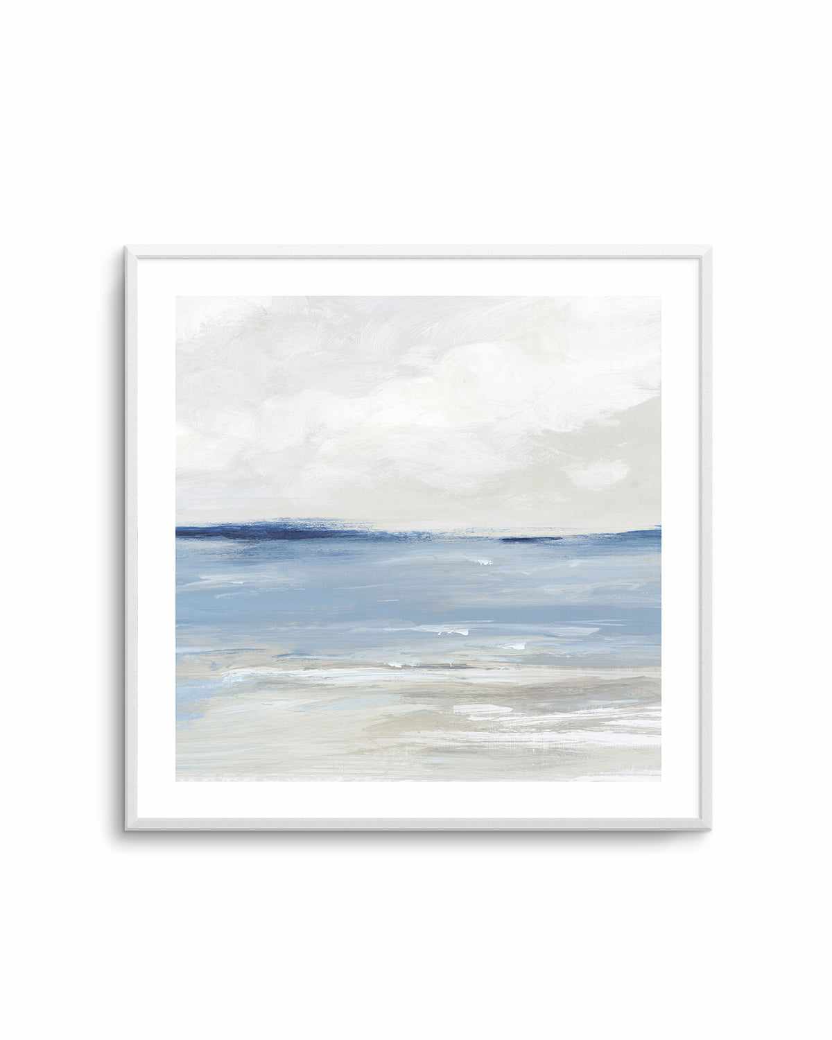 Tranquil Blue Beach Right SQ Art Print