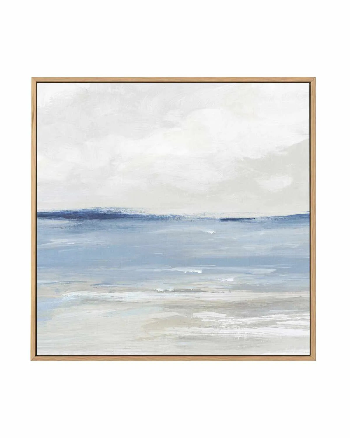 Tranquil Blue Beach Right SQ | Framed Canvas Art Print from Olive et Oriel where you can shop wallpaper and artworks online