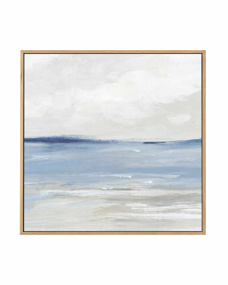 Tranquil Blue Beach Right SQ | Framed Canvas Art Print
