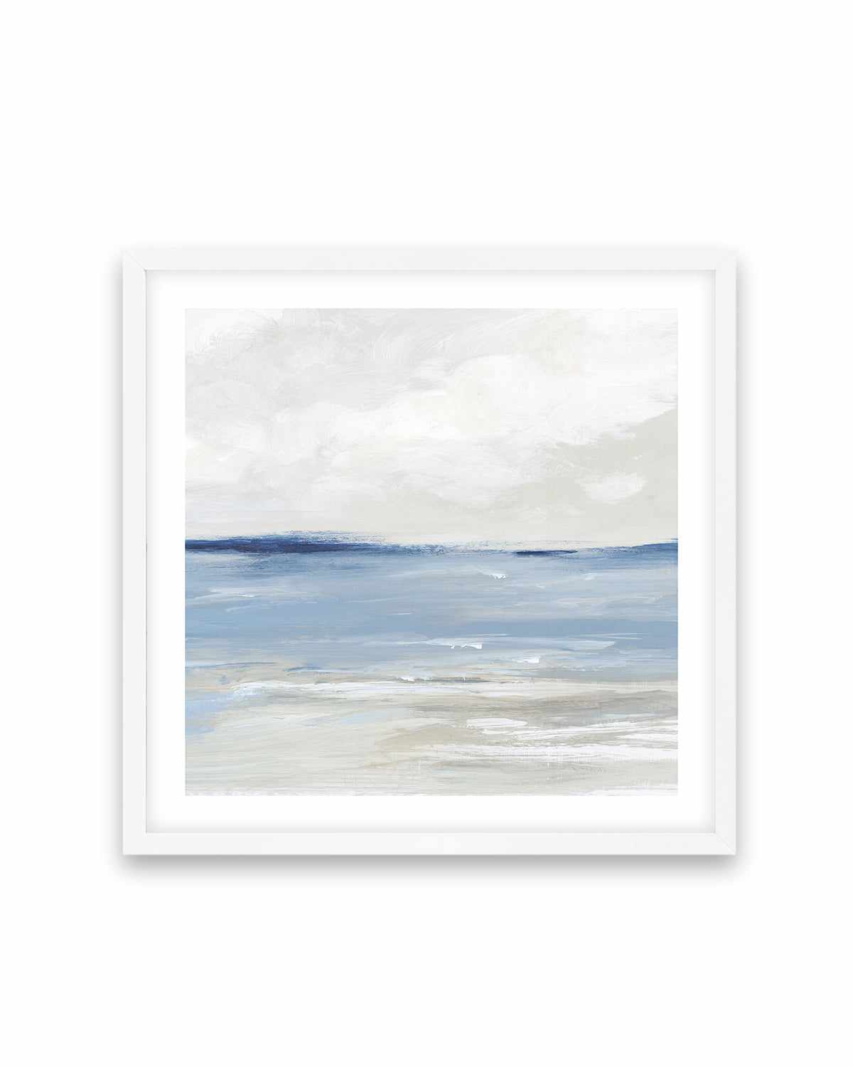 Tranquil Blue Beach Right SQ Art Print