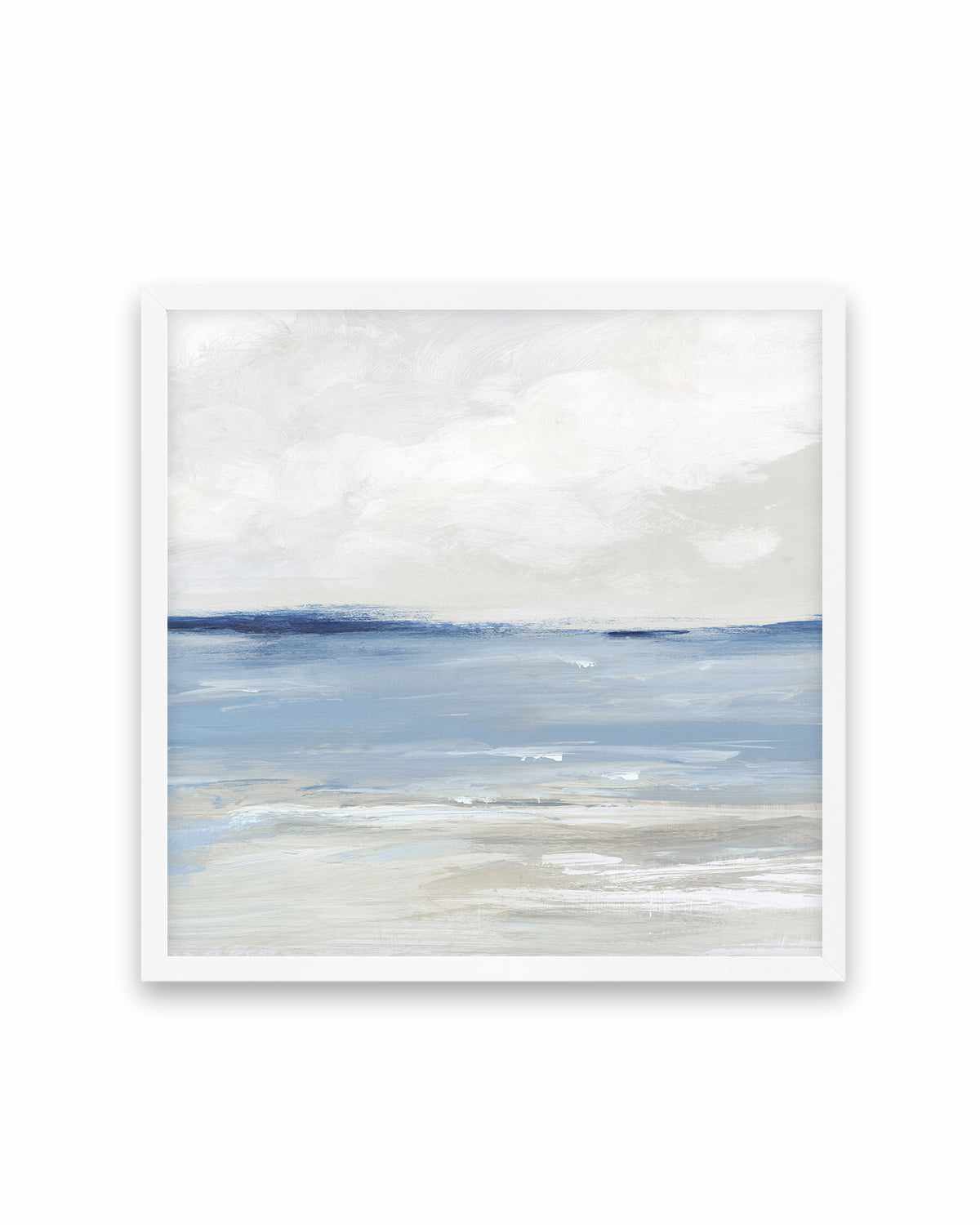 Tranquil Blue Beach Right SQ Art Print