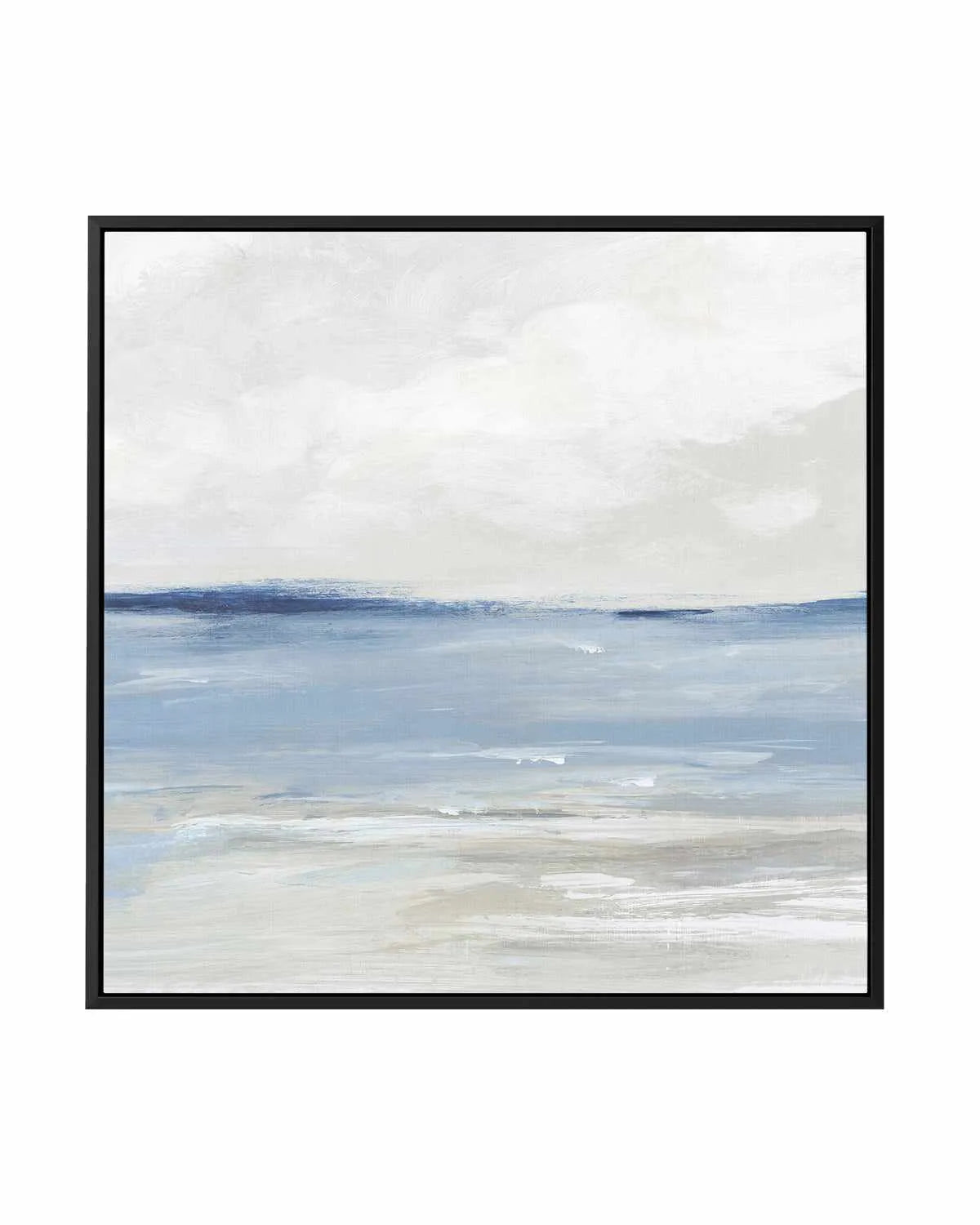 Tranquil Blue Beach Right SQ | Framed Canvas Art Print from Olive et Oriel where you can shop wallpaper and artworks online
