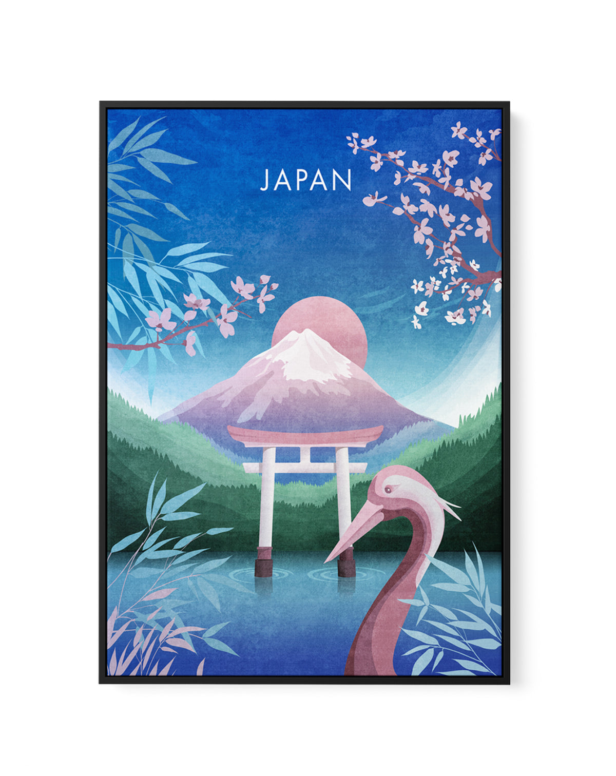 Tranquil Japan Dream by Emel Tunaboylu | Framed Canvas Art Print