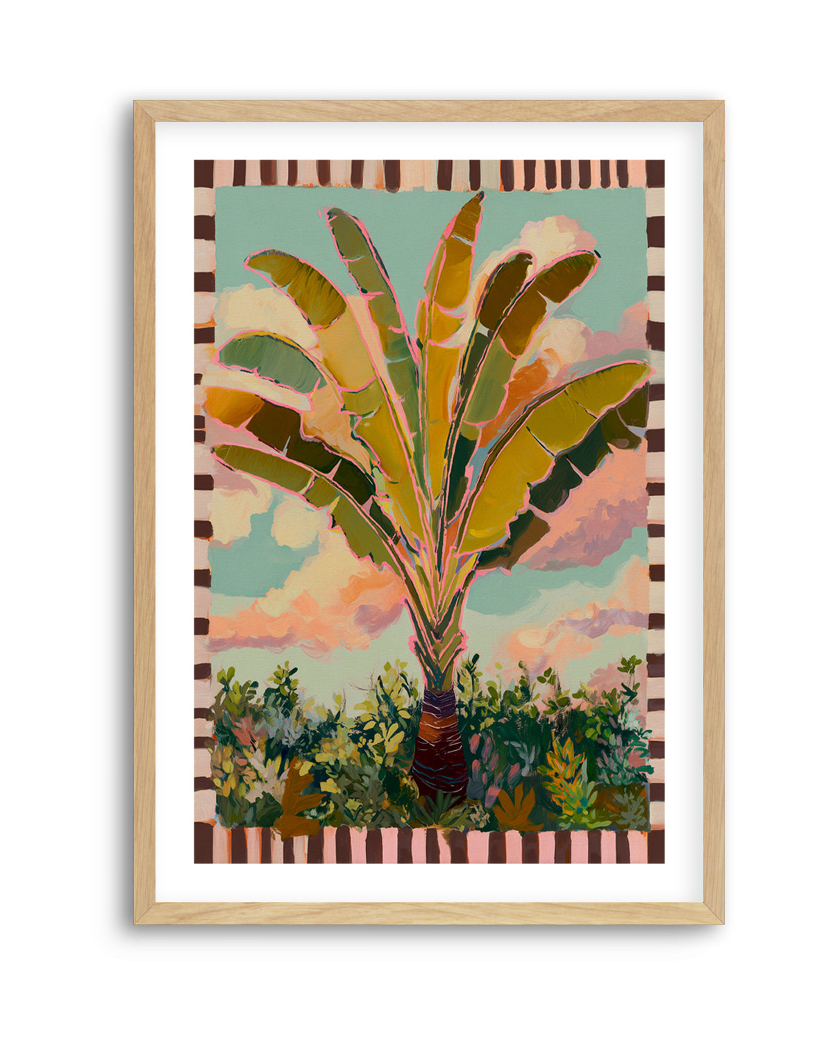 Traveller Palm in Check | Art Print from Olive et Oriel where you can shop wallpaper and artworks online