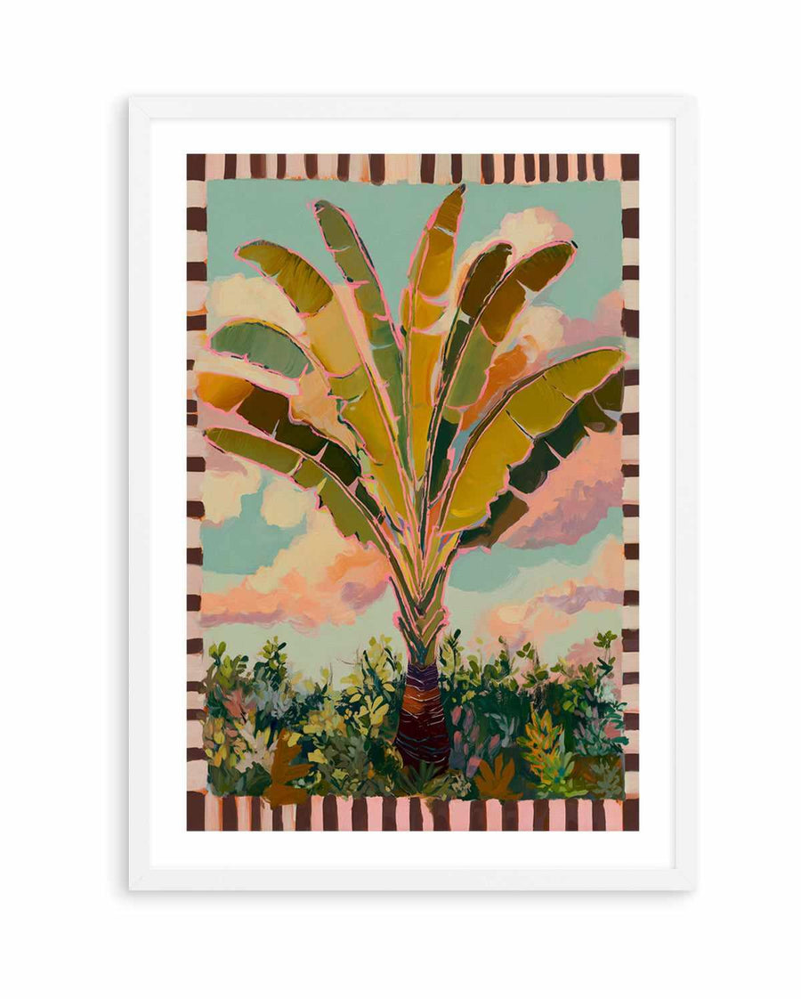Traveller Palm in Check | Art Print from Olive et Oriel where you can shop wallpaper and artworks online
