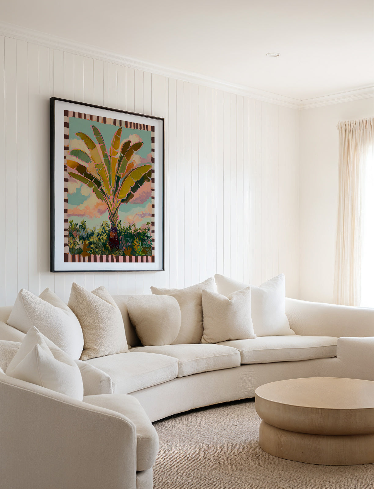 Traveller Palm in Check | Art Print from Olive et Oriel where you can shop wallpaper and artworks online