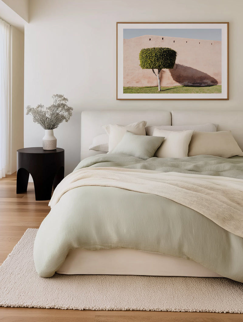 Tree Shadow on Pink Wall by Photolovers | Art Print