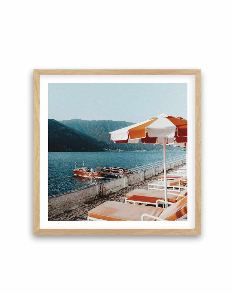 SALE 110x110 Tremezzo II, Lake Como  | Oak | Framed Acrylic Art