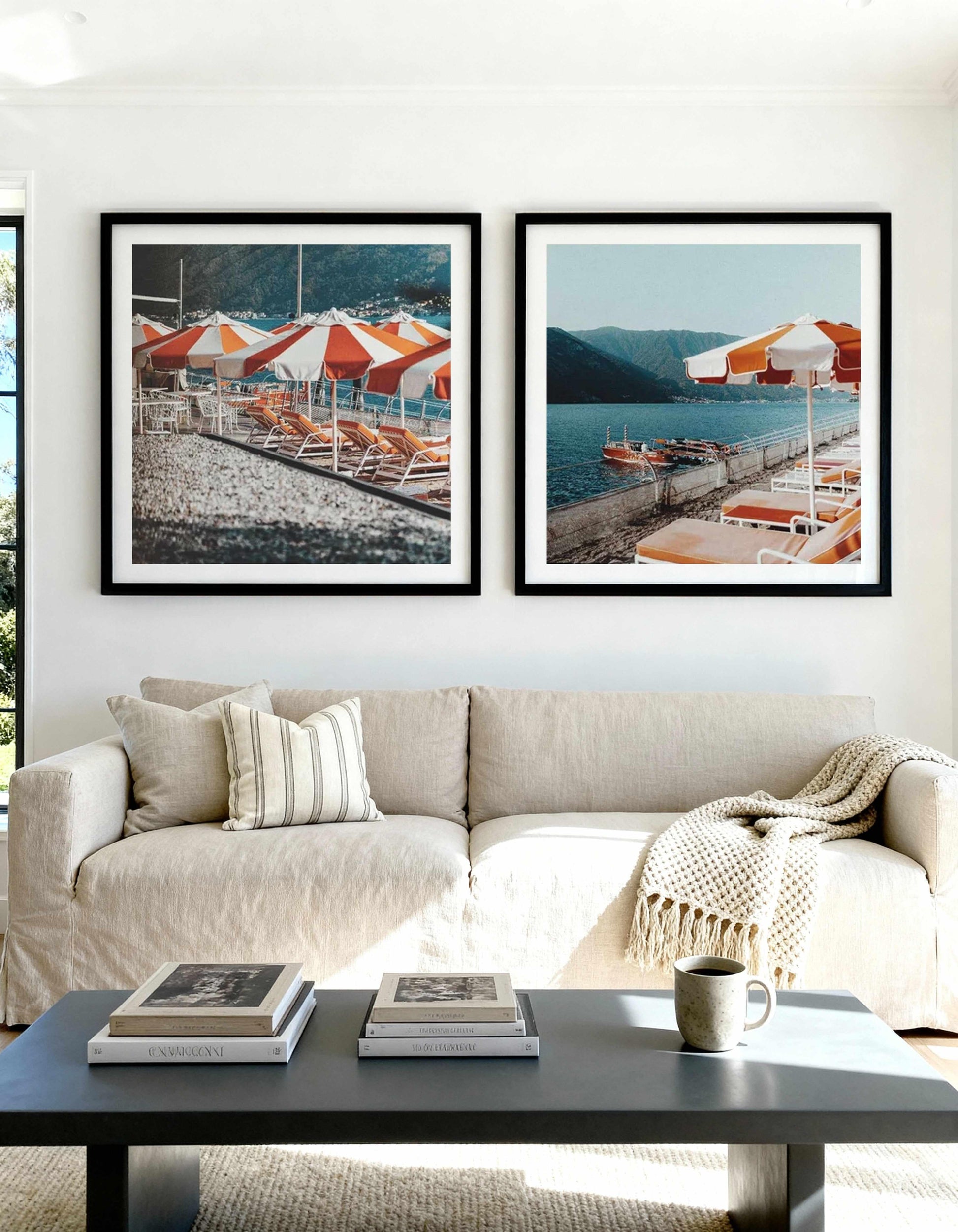 Tremezzo Lake Como SQ I & II by Teigan Geercke Art Print Set of 2 | Matching Wall Art from Olive et Oriel where you can shop wallpaper and artworks online