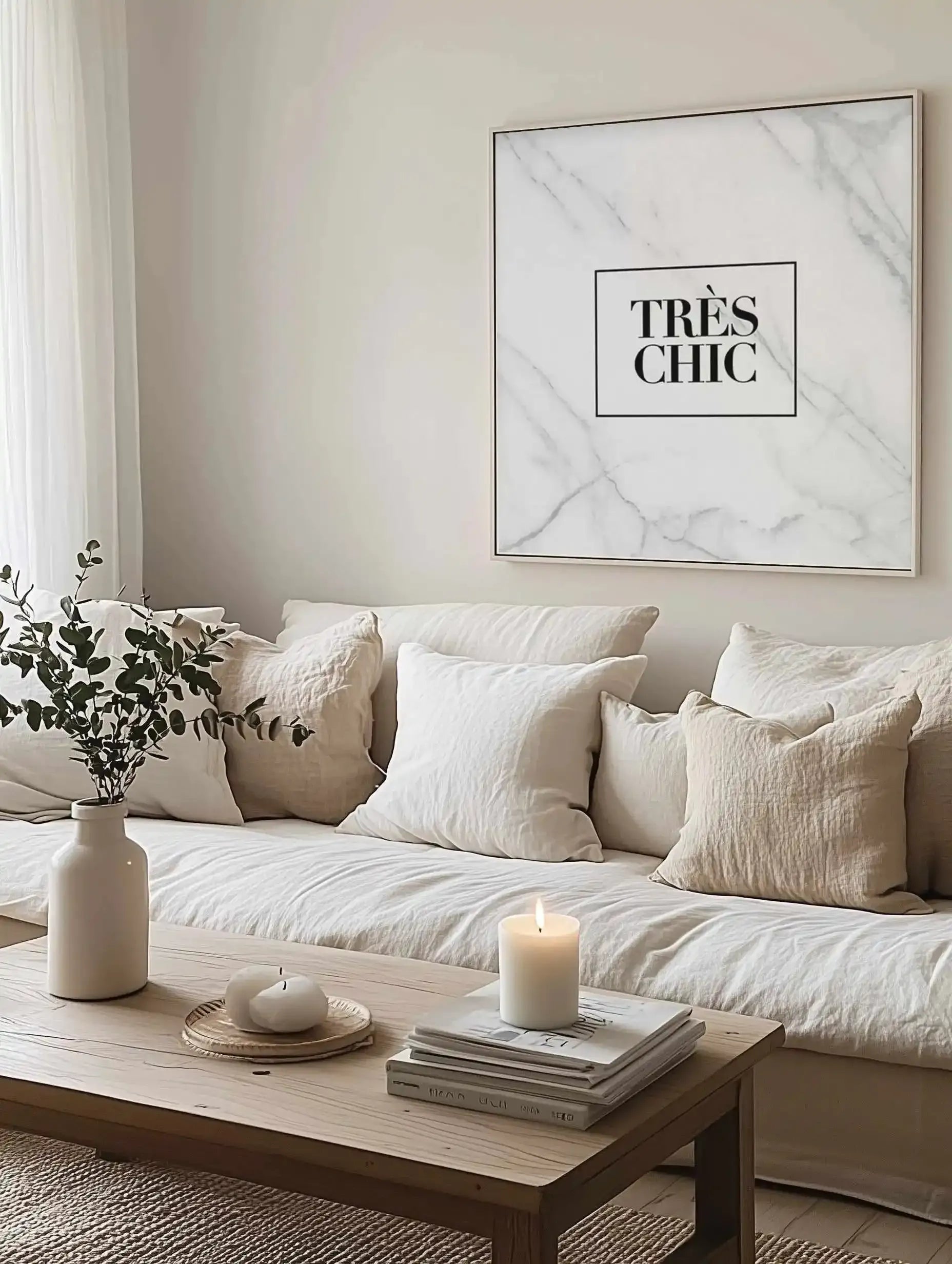 Tres Chic SQ | Framed Canvas Art Print from Olive et Oriel where you can shop wallpaper and artworks online