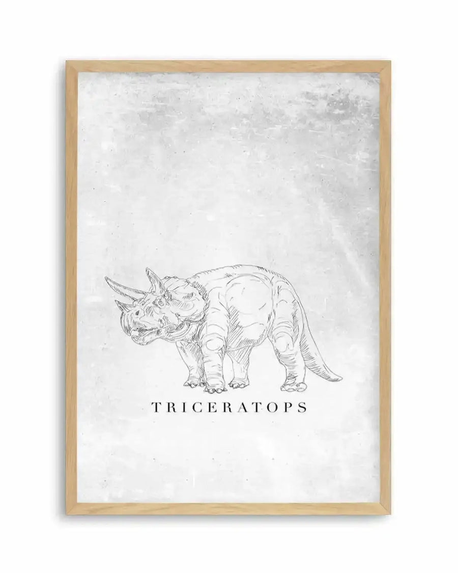 Triceratops PT | Dinosaur Collection Art Print from Olive et Oriel where you can shop wallpaper and artworks online