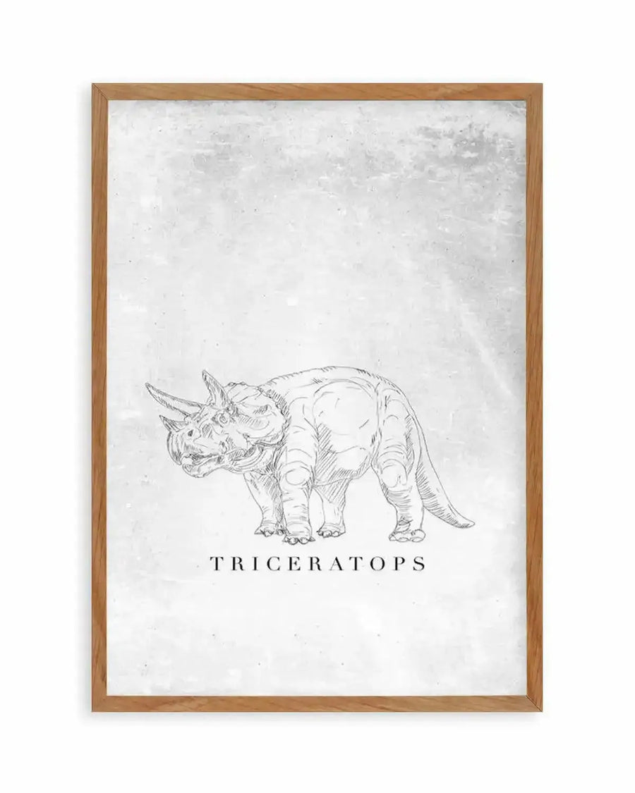 Triceratops PT | Dinosaur Collection Art Print from Olive et Oriel where you can shop wallpaper and artworks online
